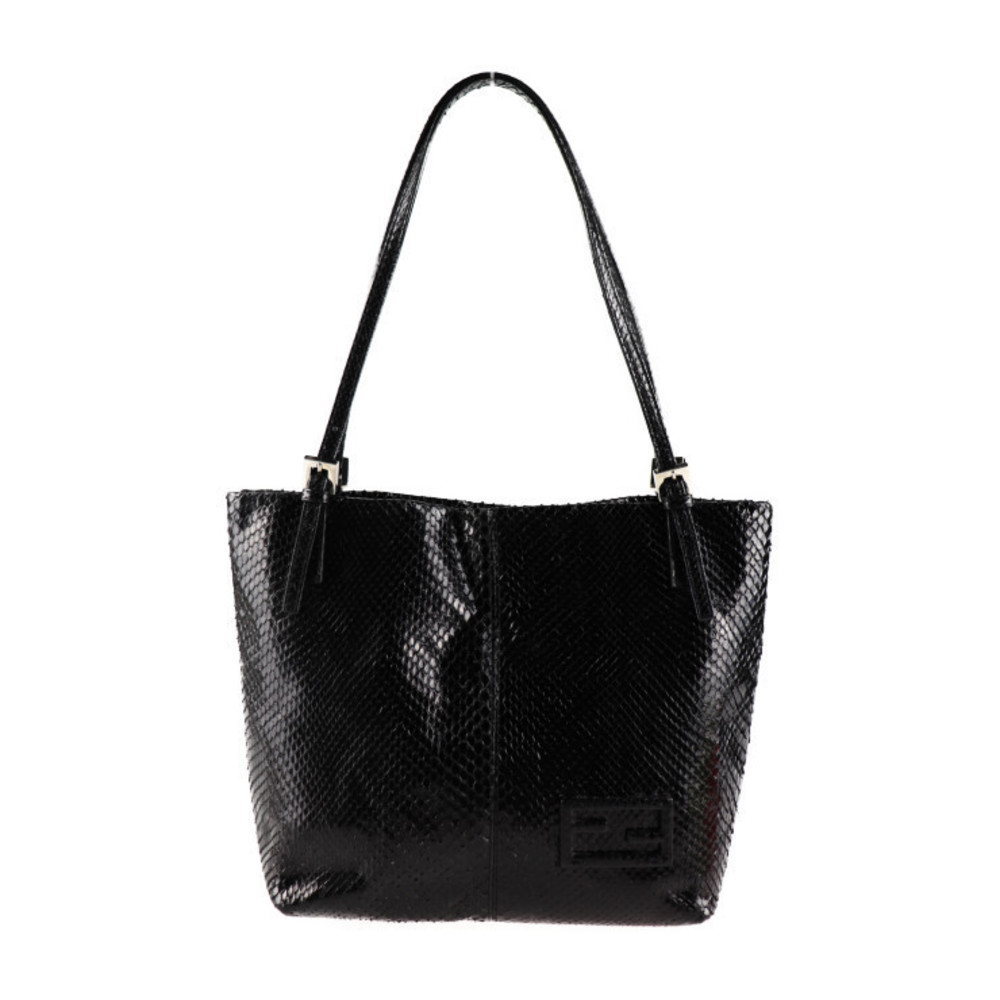 Fendi Python Shoulder Tote Bag Black - image 1